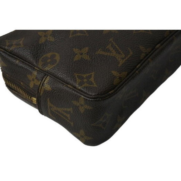 Louis Vuitton Brown Toilet Clutch True Monogram Cosmetic Bag Pouch - Picture 6 of 9